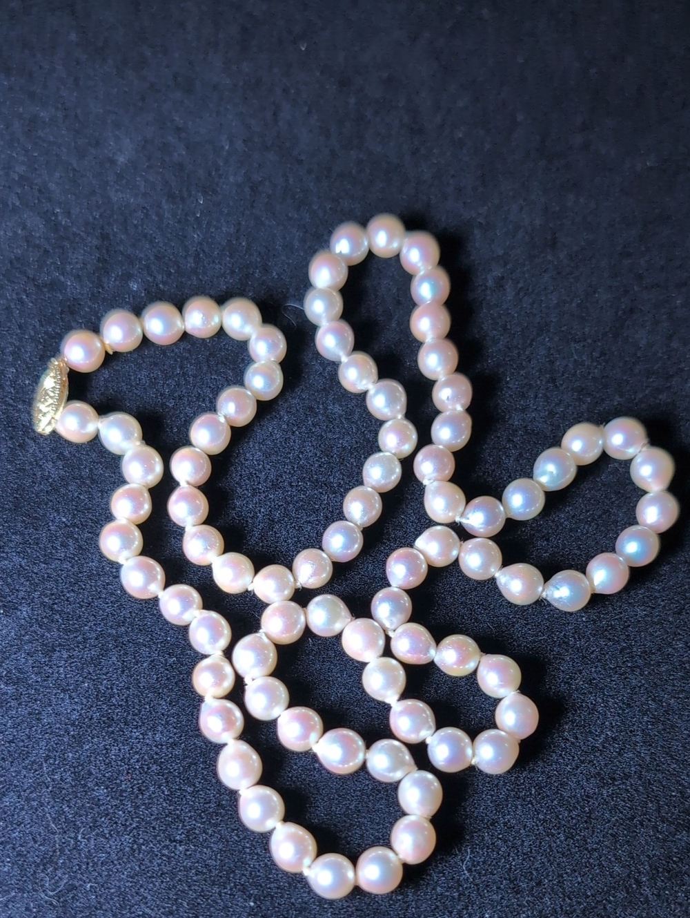 Classic Pink Pearl Necklace with 14k Gold Clasp